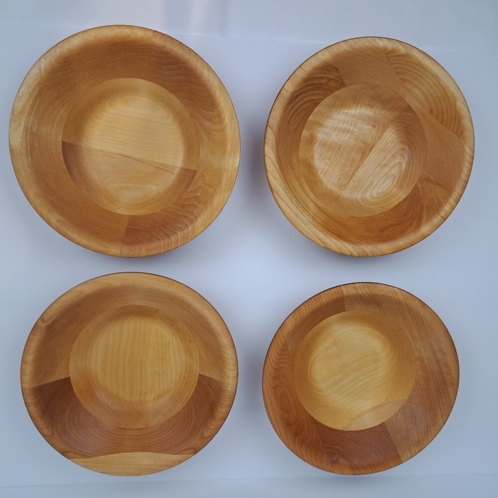 Vermont Bowl Company Individual Wood Salad Bowls Set of 4